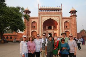 The whole crew at the Taj Mahal